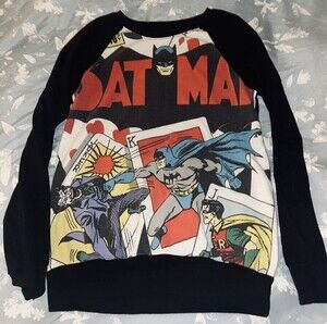 Batman DC Sweatshirt -  Batman Joker Playing Card Punch